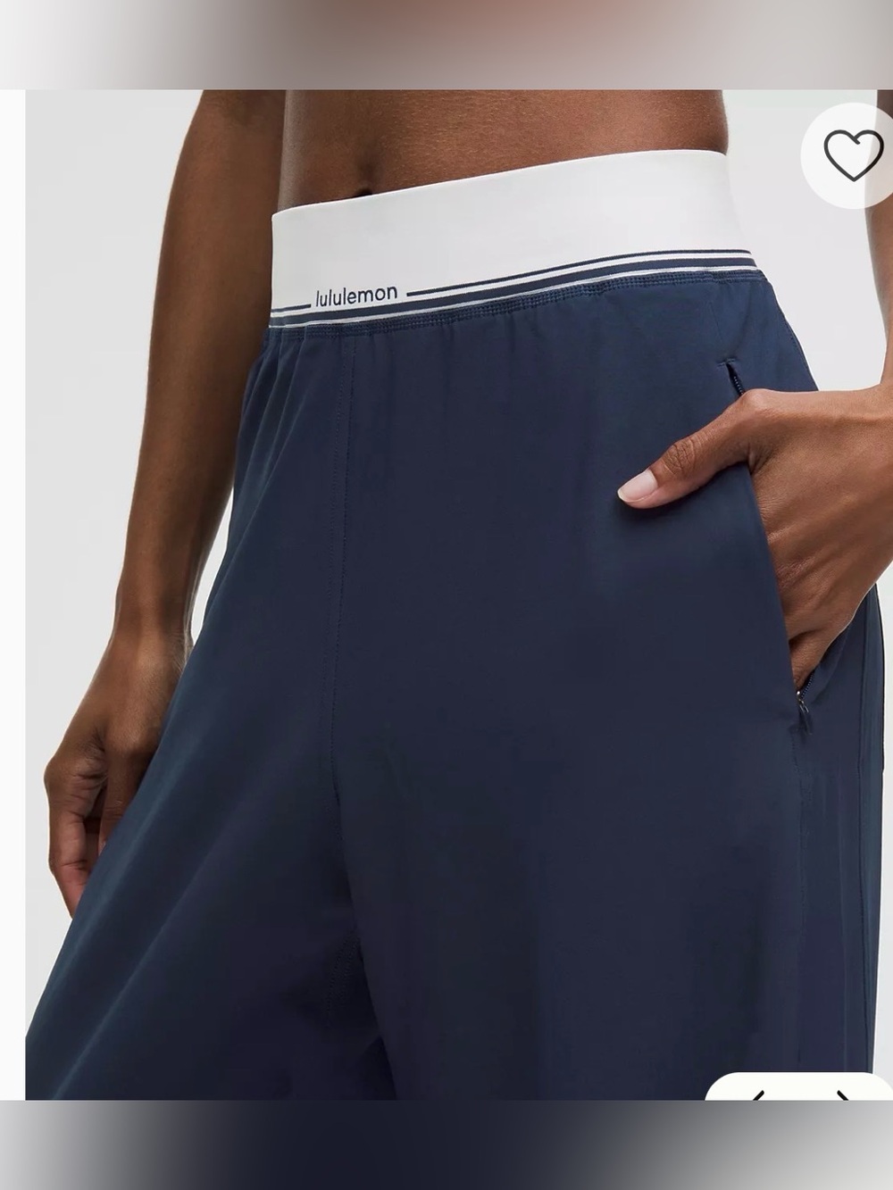 New Lululemon Swift High-Rise Wide-Leg Pant Logo Waistband Blue/White Sporty Sm